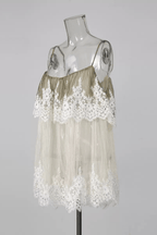 Carrie Layered Sheer Tulle Spaghetti Strap Camisole Top Avalabel