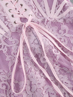 Kellie Strapless Lace Appliques Mini Dress In Light Purple Avalabel