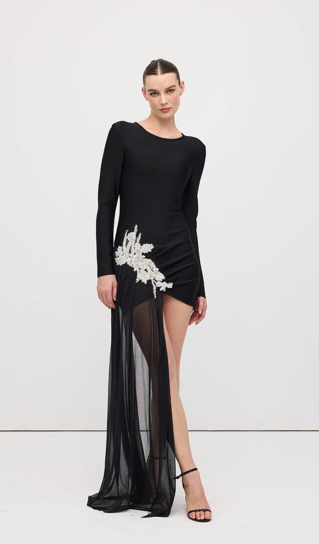rebecca black Asymmetrical With rhinestone Embellishments Mini Dress Avalabel