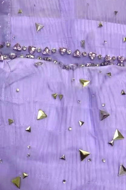 EMBELLISHED MAXI DRESS IN PURPLE Avalabel