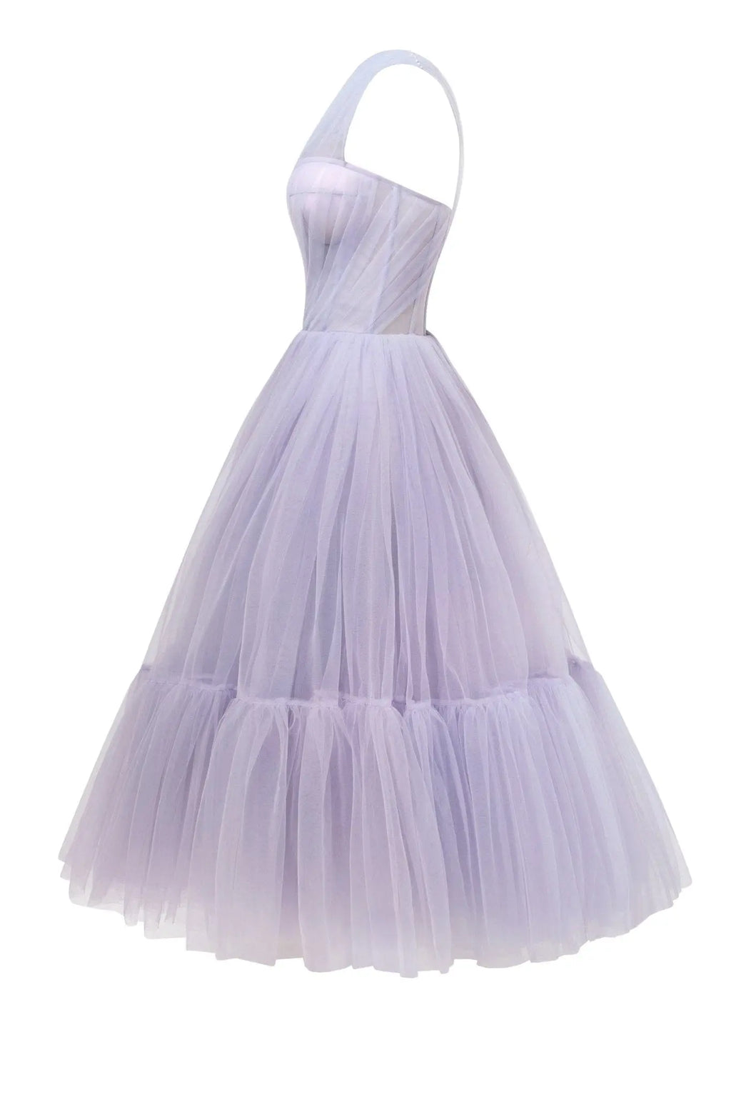 Lavender One-Shoulder Cocktail Tulle Dress Avalabel