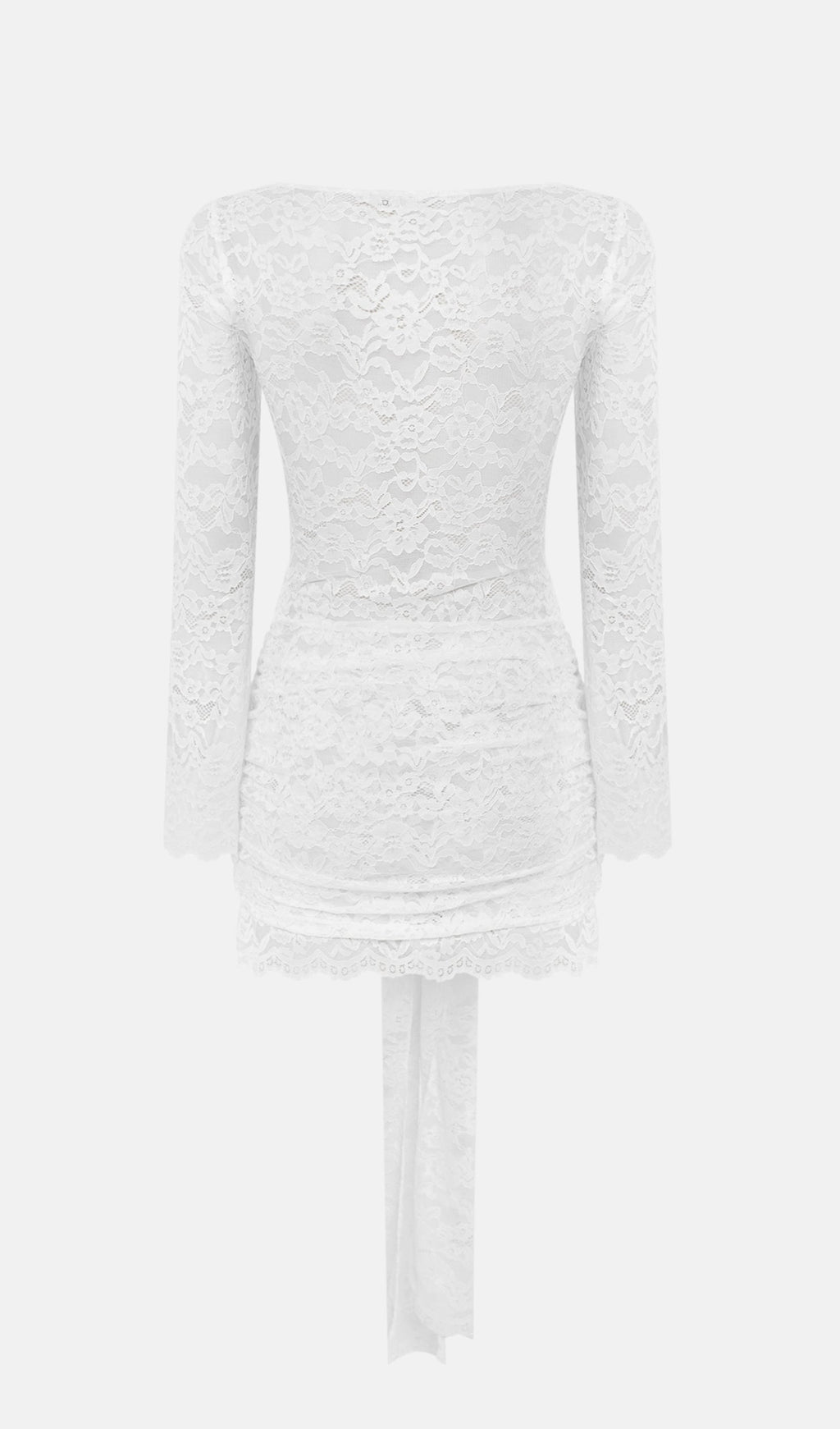 Lace Draped Neckline Mini Dress Avalabel