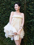 Hemp Rope Tube Top Tutu Skirt in Beige Avalabel