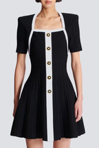 Two-Tone A-Line Knit Dress Avalabel