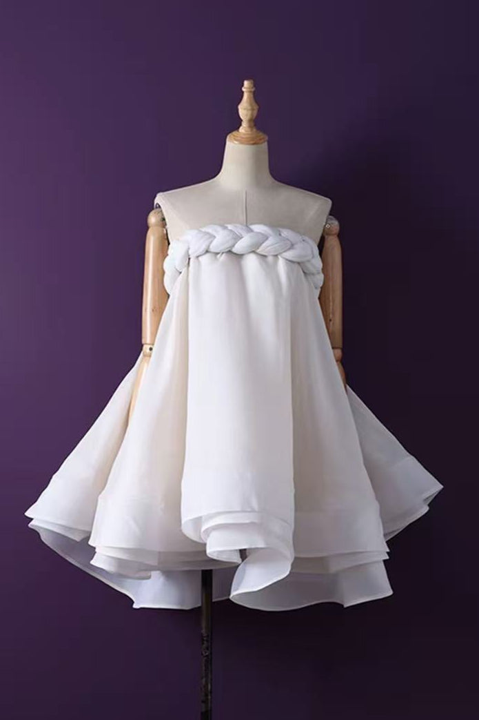 Hemp Rope Tube Top Tutu Skirt in Beige Avalabel