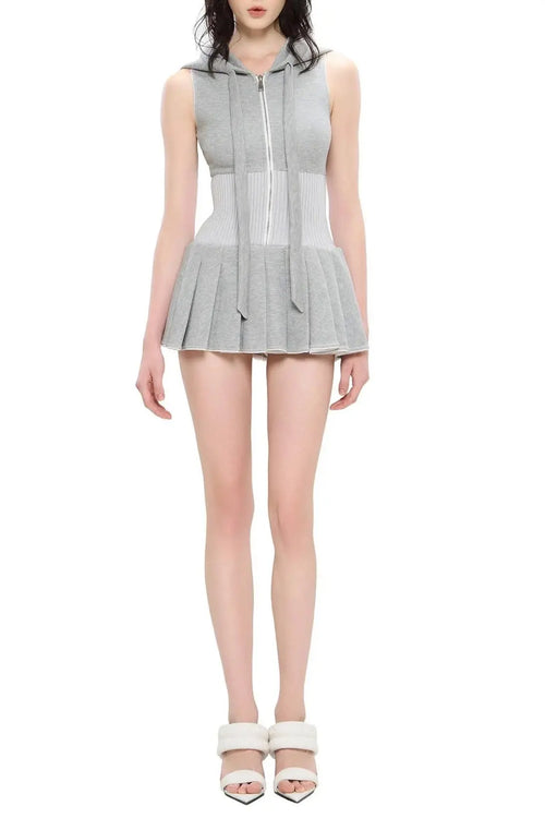 Cliffa Sleeveless Knit Mini Dress - Grey Avalabel