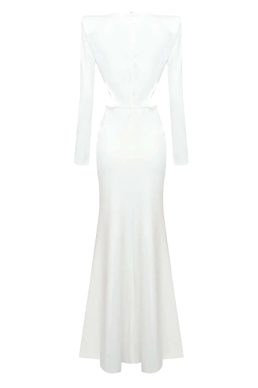 Vanessa V-neck Ruched Cutout Maxi Dress in White Avalabel