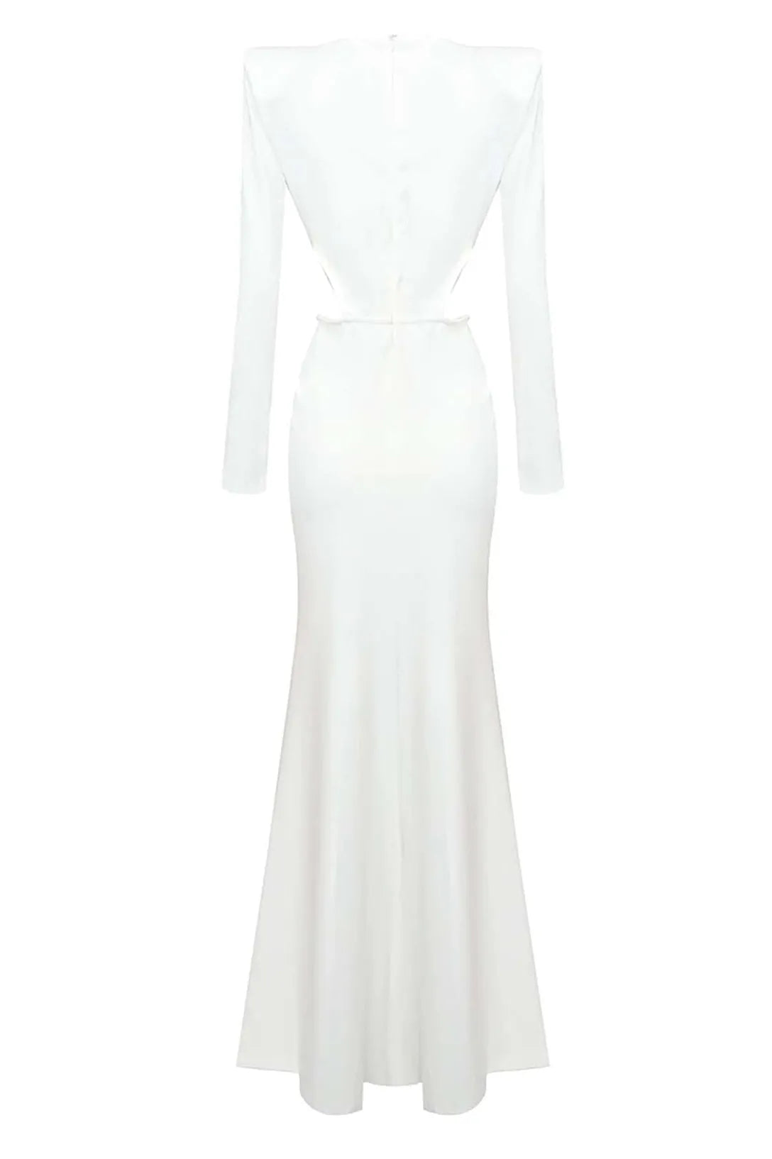 Vanessa V-neck Ruched Cutout Maxi Dress in White Avalabel