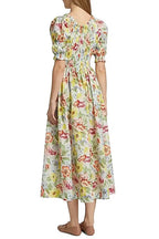 tobey Ischia Floral Smocked Midi Dress Avalabel