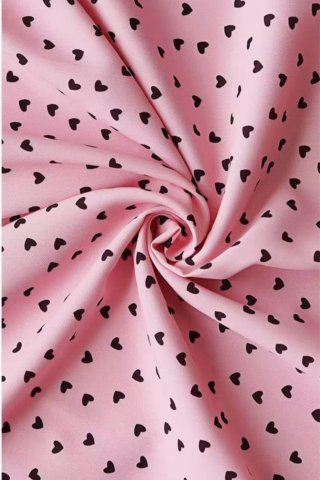 Elara Retro French Pink Heart Print Midi Dress Avalabel