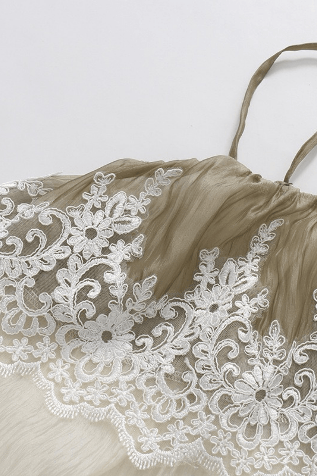 Carrie Layered Sheer Tulle Spaghetti Strap Camisole Top Avalabel