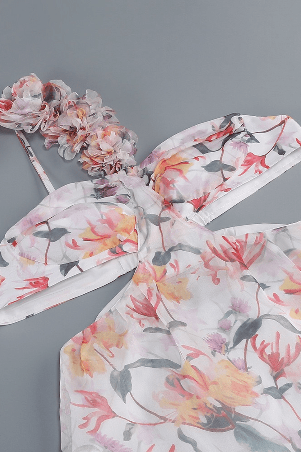 Livia Floral One Shoulder Tiered Dress Avalabel