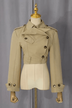 Jana Khaki Cropped Trench Jacket Avalabel