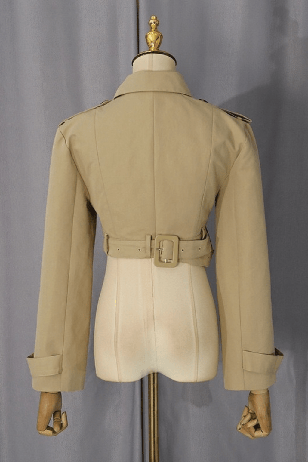 Jana Khaki Cropped Trench Jacket Avalabel