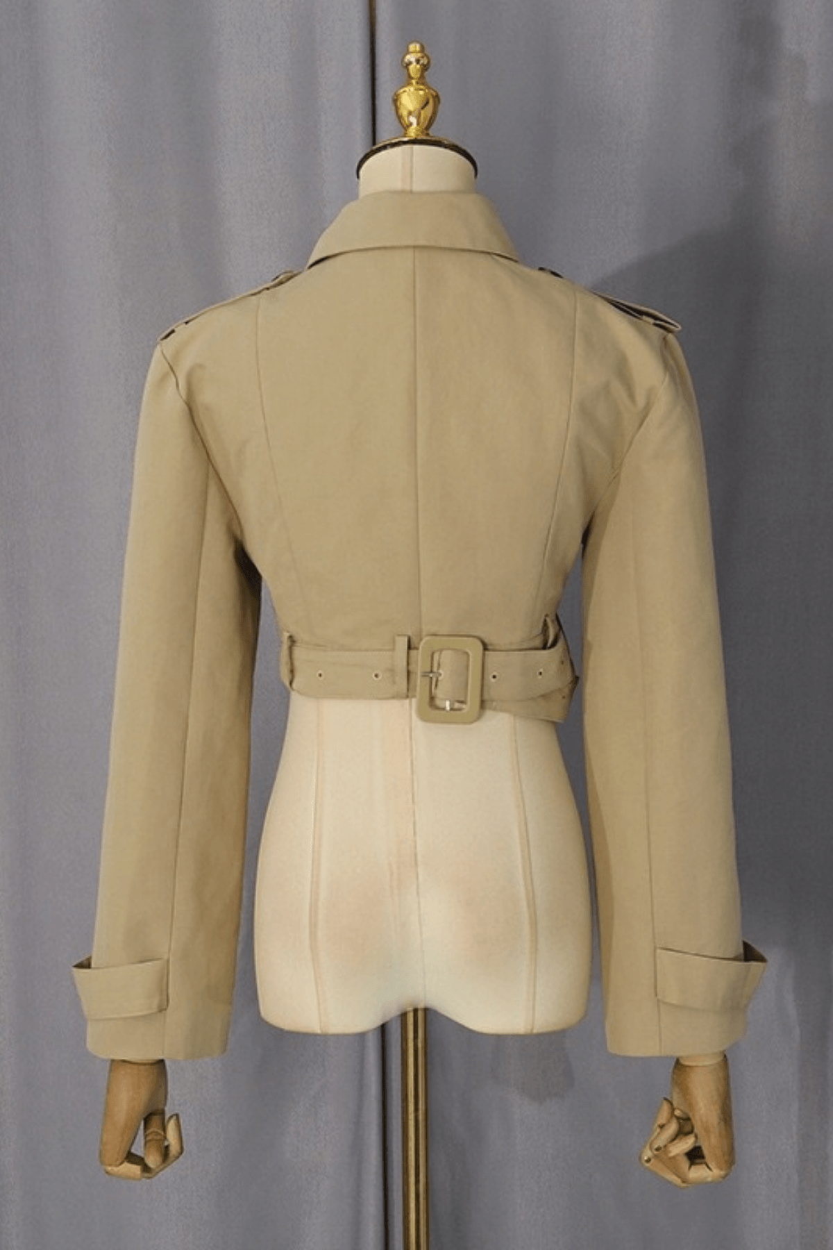 Jana Khaki Cropped Trench Jacket Avalabel