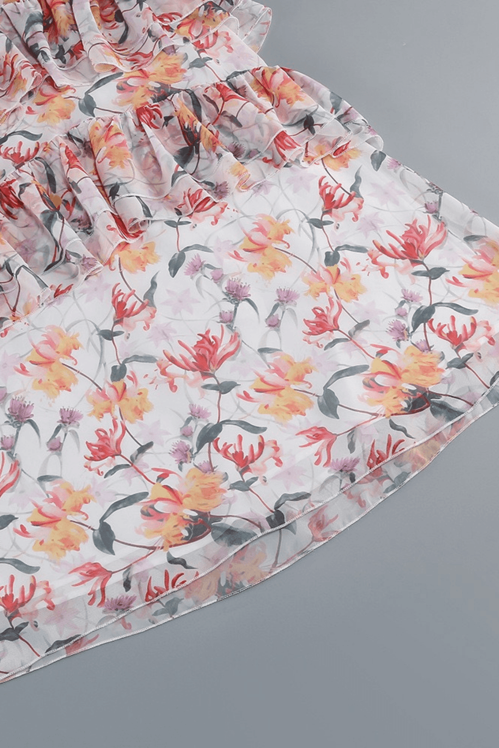 Livia Floral One Shoulder Tiered Dress Avalabel