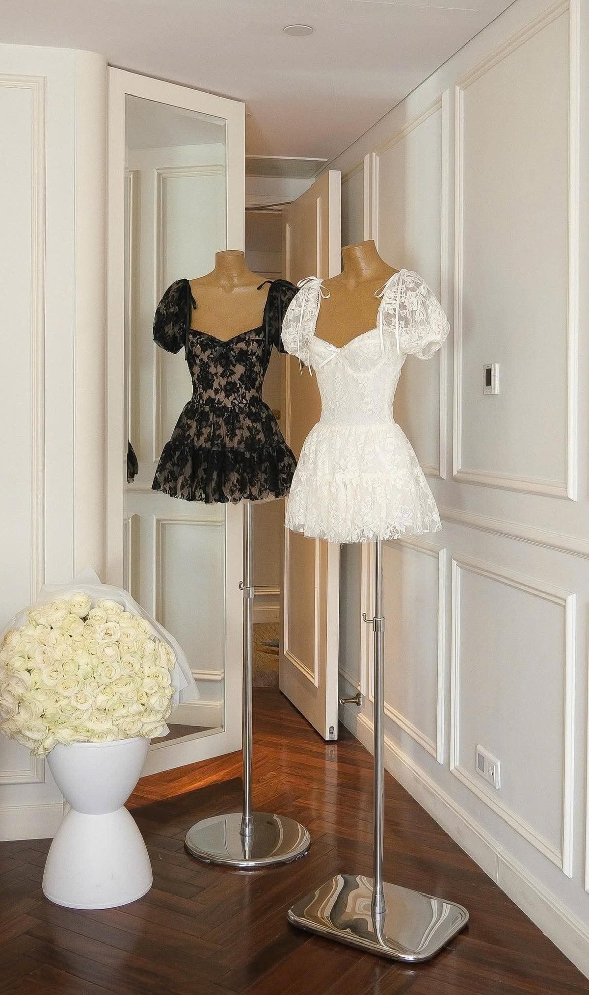 Lara Puff Lace Mini Dress Avalabel