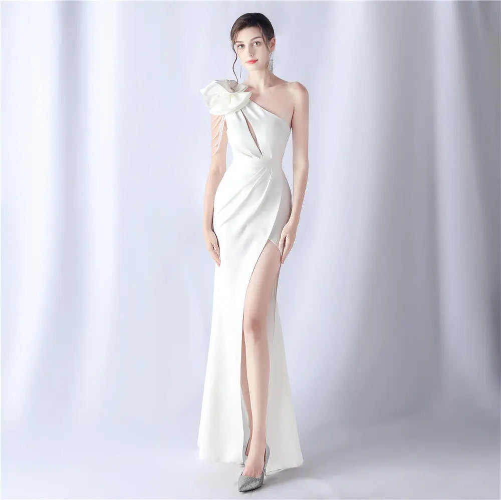Crafted Flower With Beading Formal Dress Avalabel