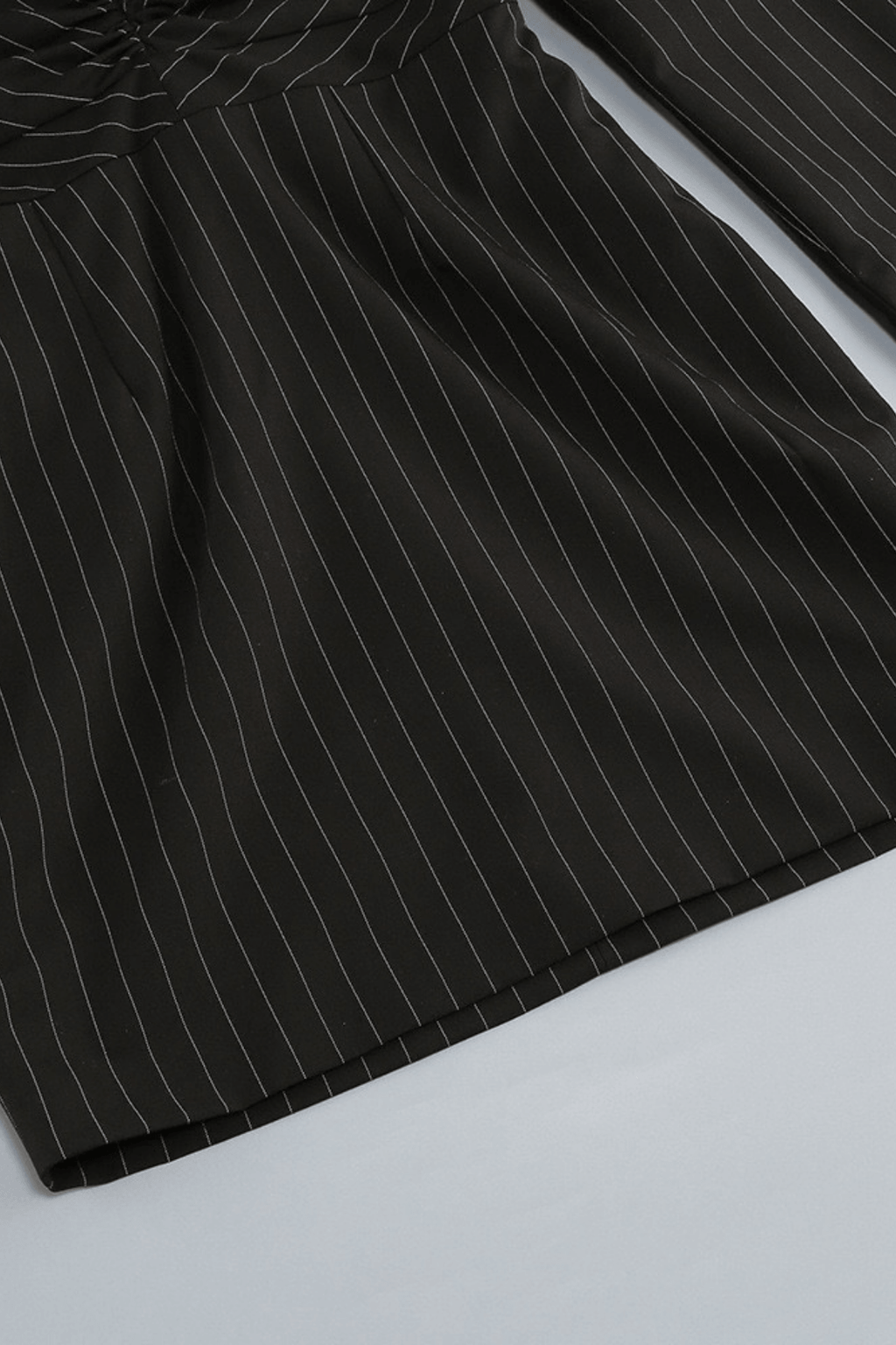 Helen Black Pinstripe Long Sleeve Mini Dress Avalabel
