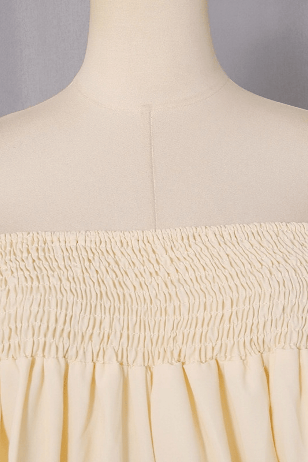 Off Shoulder Smocked Balloon Sleeve Top Avalabel