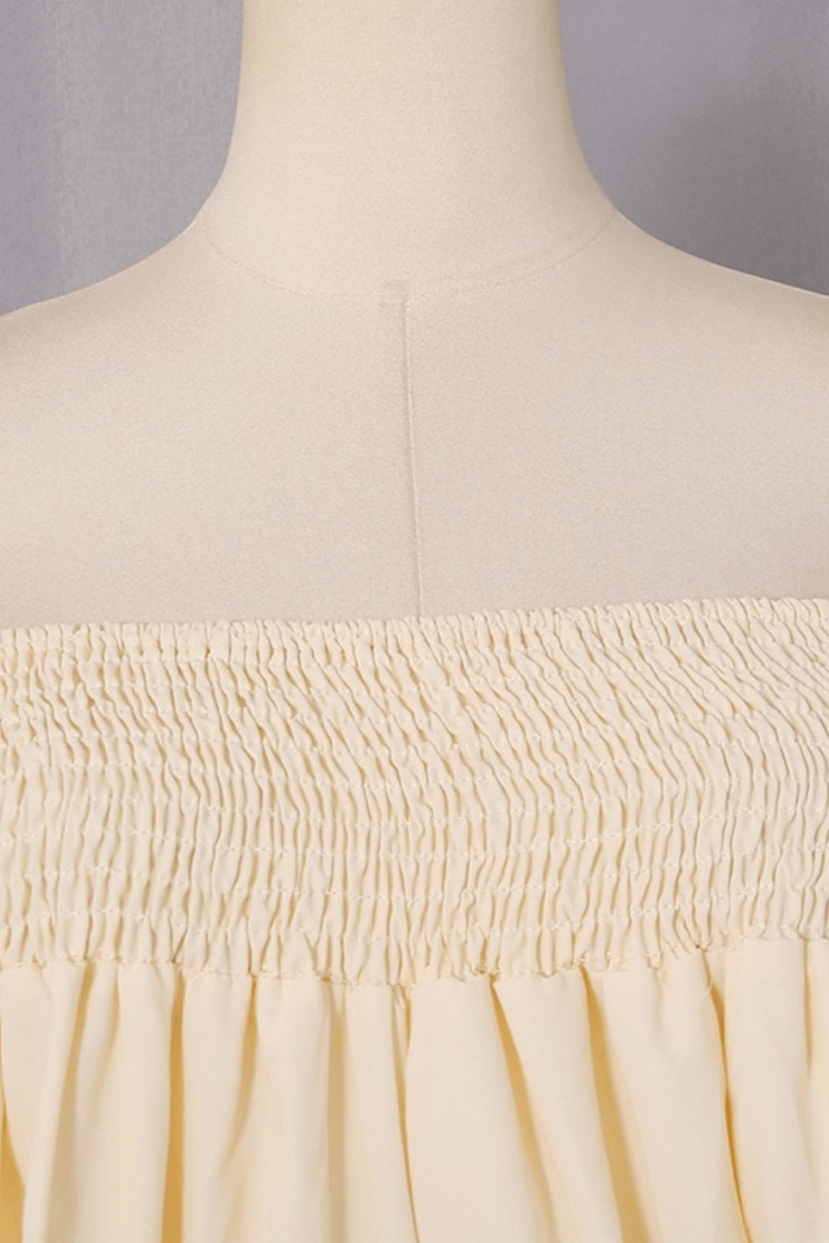 Off Shoulder Smocked Balloon Sleeve Top Avalabel