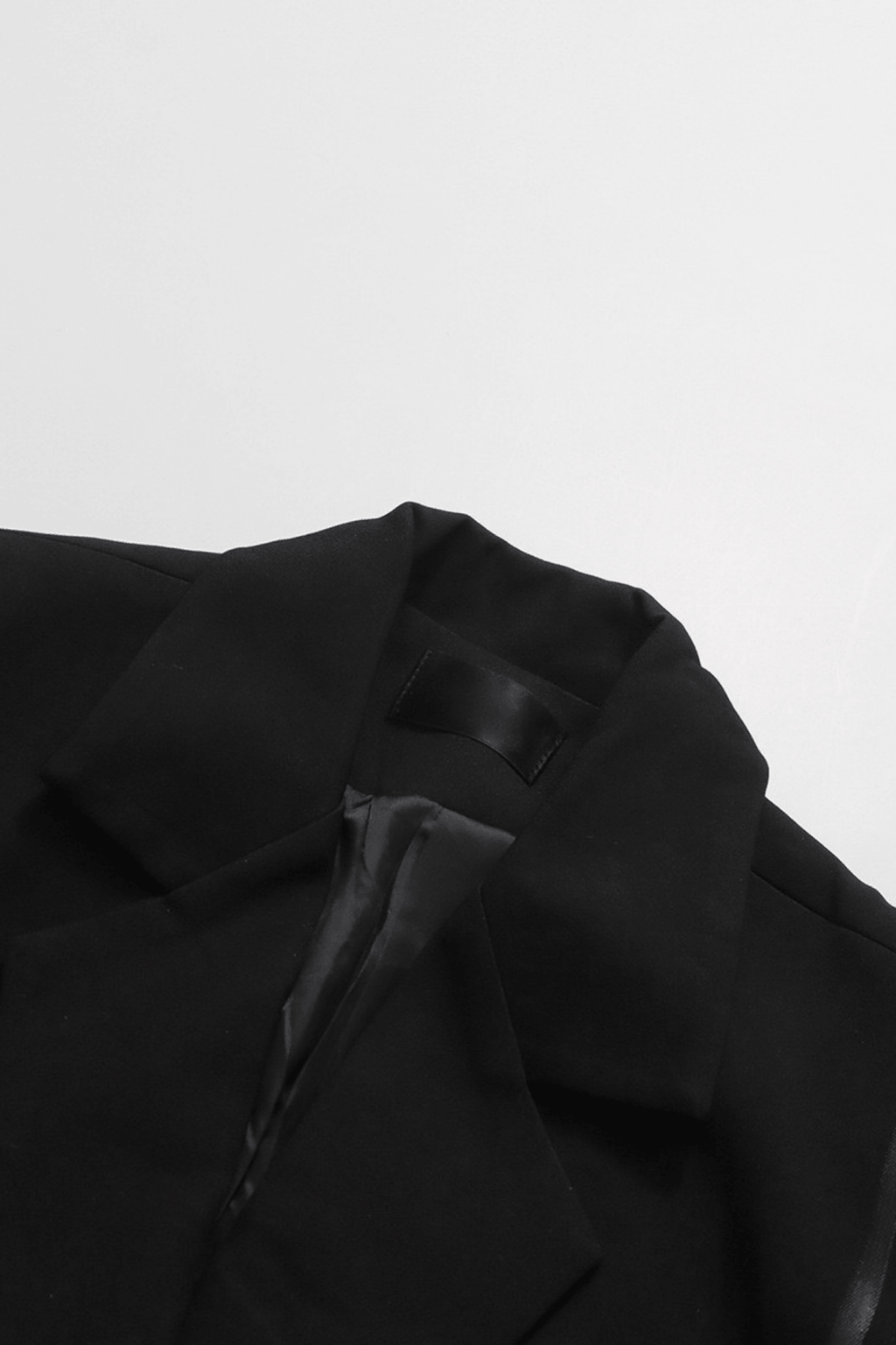 Asya Black Studded Strap Detail Long Coat Avalabel