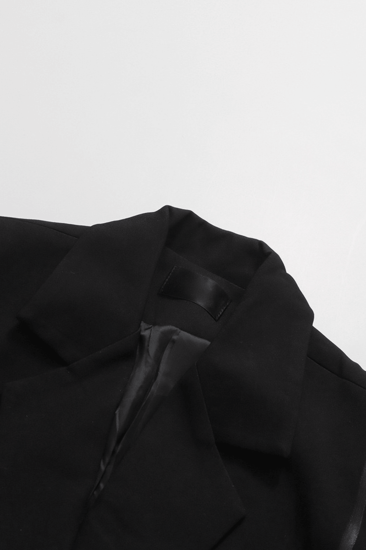Asya Black Studded Strap Detail Long Coat Avalabel