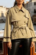 Joan Khaki Short Trench Jacket Avalabel