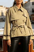 Joan Khaki Short Trench Jacket Avalabel