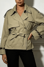 Joan Khaki Short Trench Jacket Avalabel