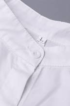 White Stand Collar Ruffled Peplum Blouse Avalabel