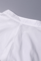 White Stand Collar Ruffled Peplum Blouse Avalabel