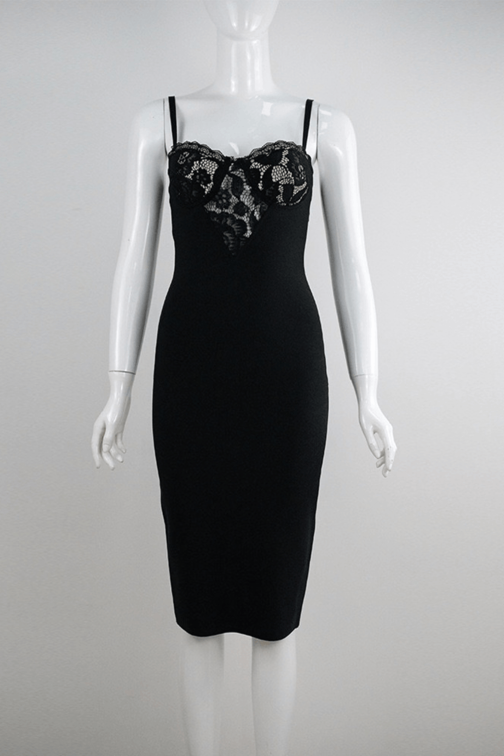 Karen Black Lace Bodycon Midi Dress Avalabel