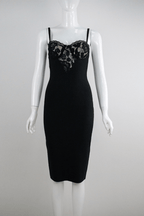 Karen Black Lace Bodycon Midi Dress Avalabel