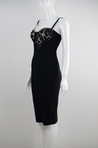 Karen Black Lace Bodycon Midi Dress Avalabel
