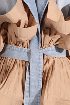 Gloria Ruffle Peplum Denim Jacket Avalabel