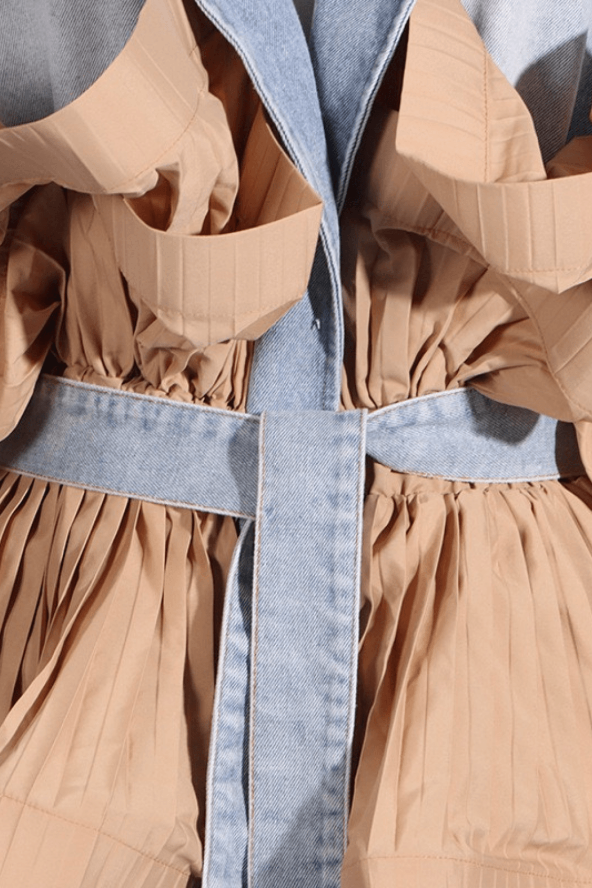 Gloria Ruffle Peplum Denim Jacket Avalabel