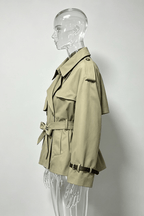 Joan Khaki Short Trench Jacket Avalabel