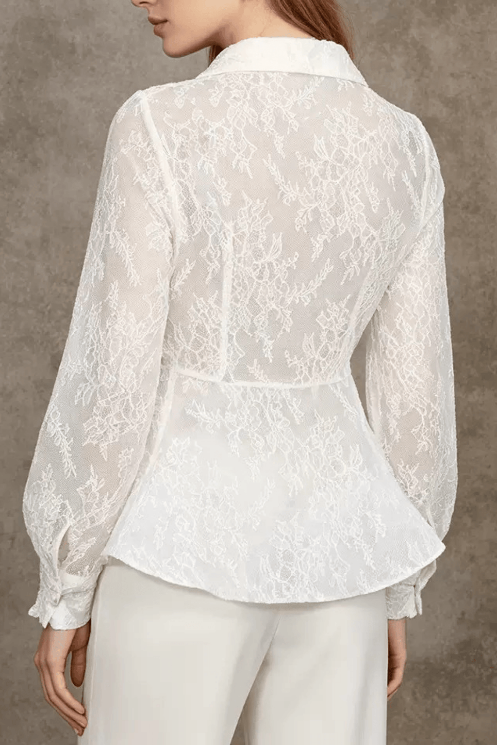 Fanny Lace Double Breasted Peplum Blazer Top Avalabel