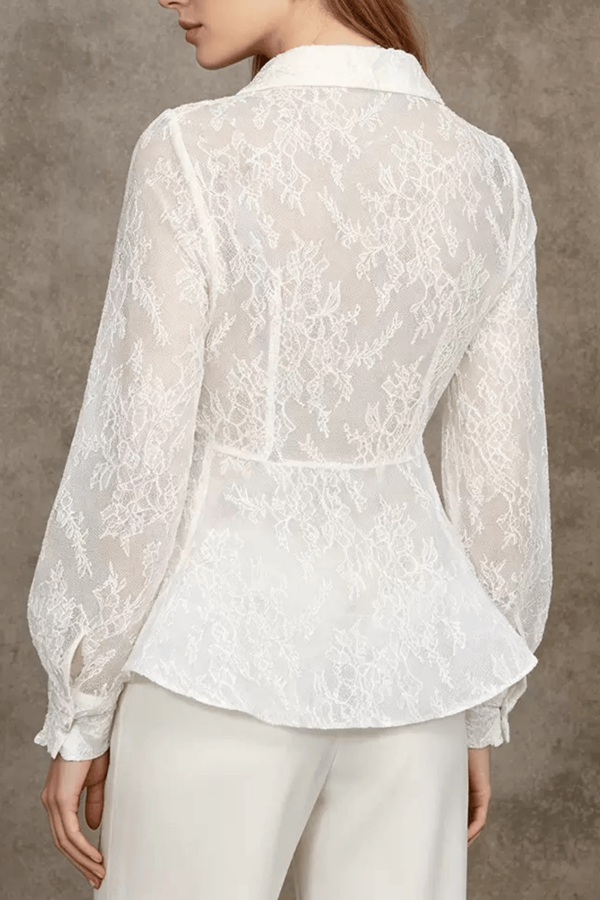 Fanny Lace Double Breasted Peplum Blazer Top Avalabel