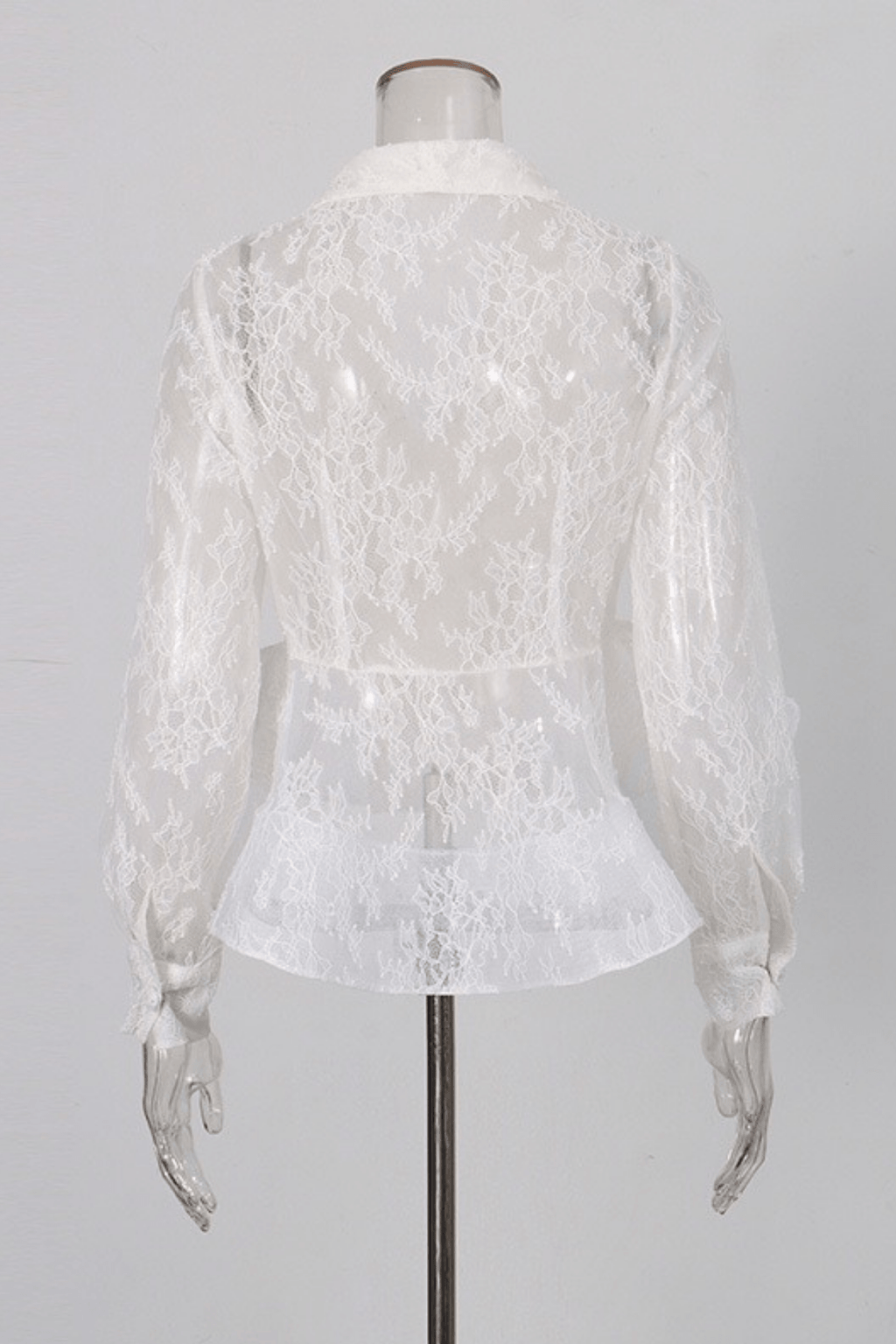 Fanny Lace Double Breasted Peplum Blazer Top Avalabel