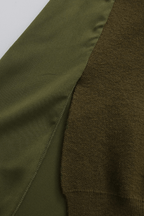 Olive Green Butterfly Embellished Asymmetric Sweater Avalabel