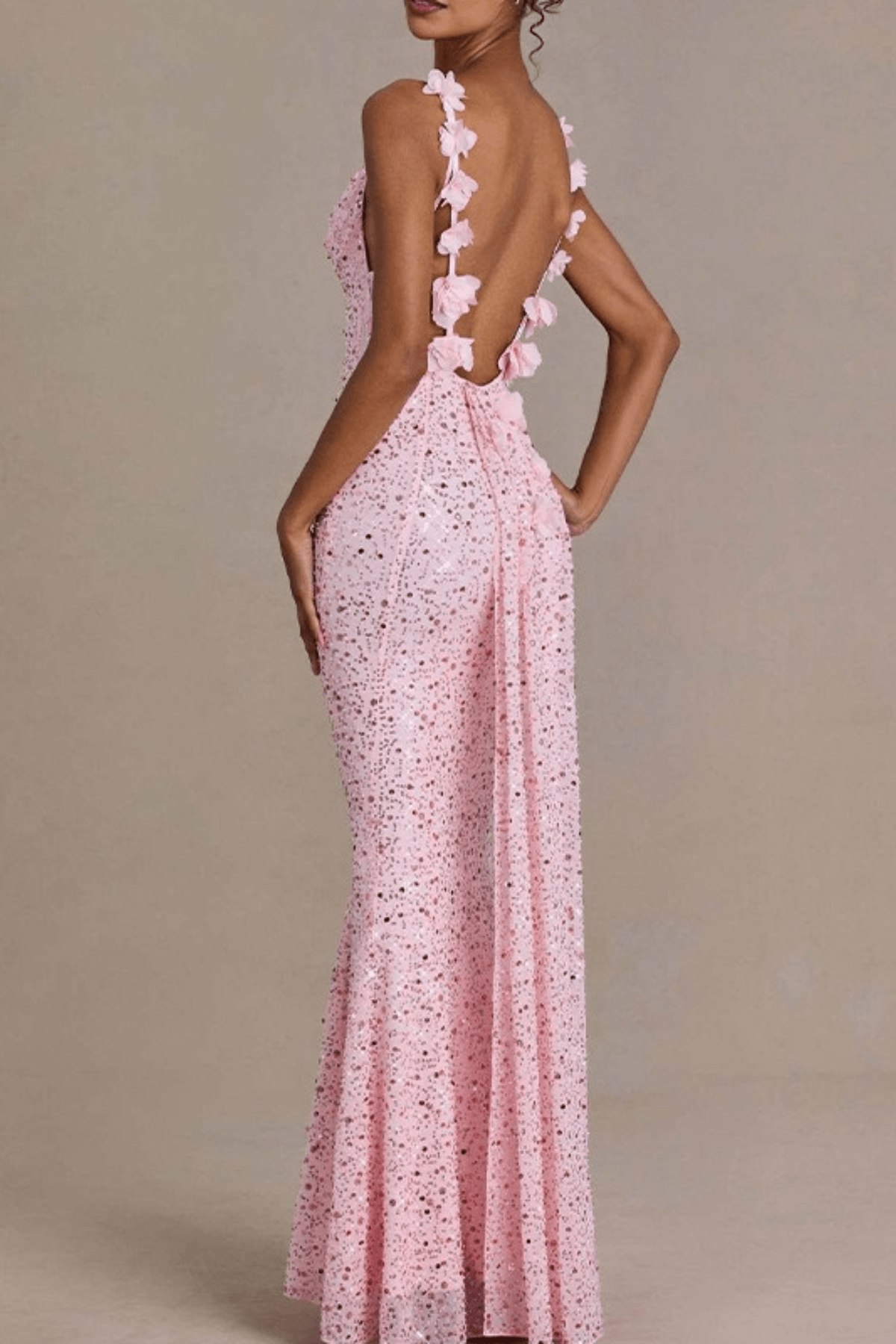 Adele Sequin Cowl Neck Strap Mermaid Dress Avalabel