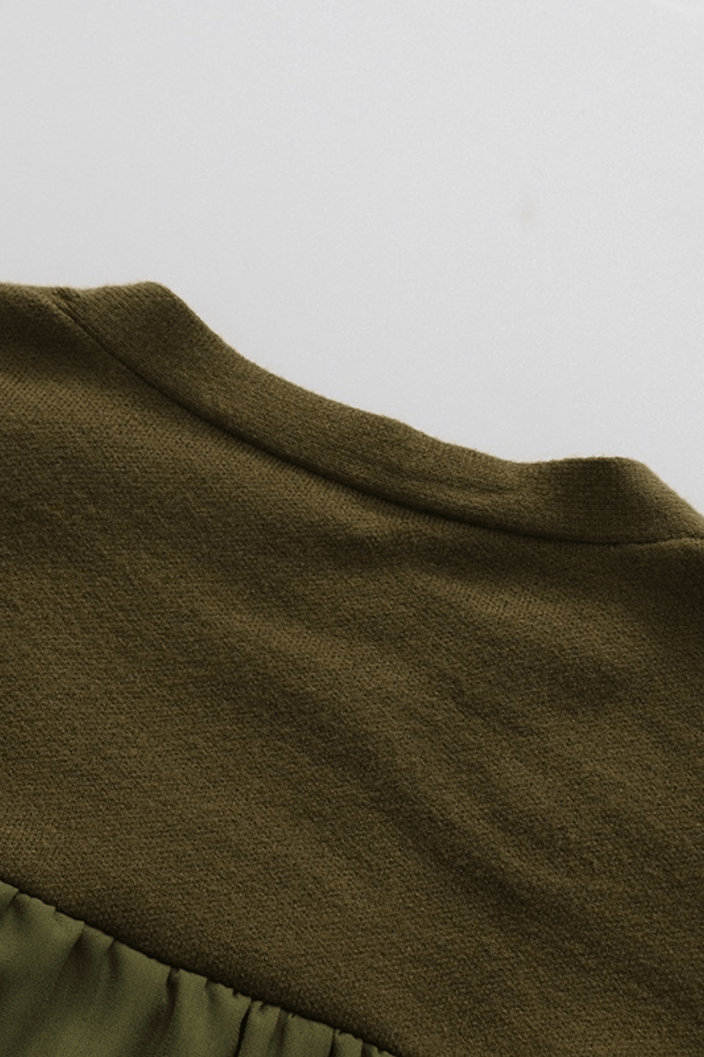 Olive Green Butterfly Embellished Asymmetric Sweater Avalabel
