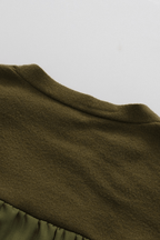Olive Green Butterfly Embellished Asymmetric Sweater Avalabel