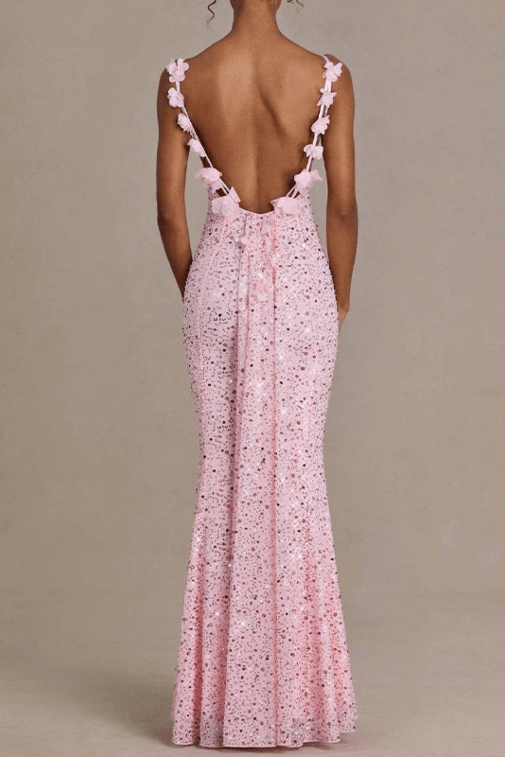 Adele Sequin Cowl Neck Strap Mermaid Dress Avalabel
