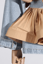 Gloria Ruffle Peplum Denim Jacket Avalabel