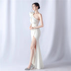 Crafted Flower With Beading Formal Dress Avalabel