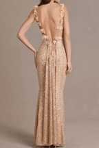 Adele Sequin Cowl Neck Strap Mermaid Dress Avalabel