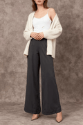 Greta High Waist Front Seam Cuffed Wide Leg Pants Avalabel